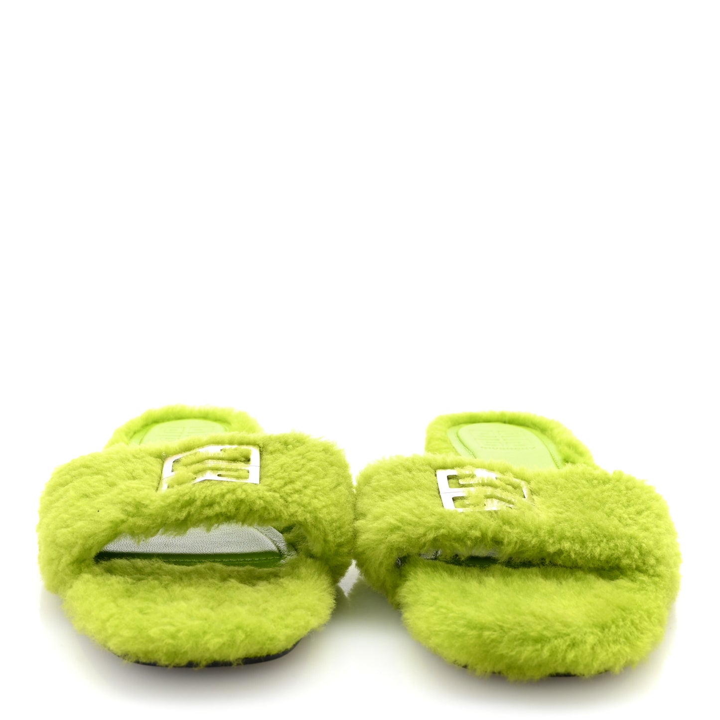 Wool 4G Logo Mule Slide Sandals 40 Citrus Green