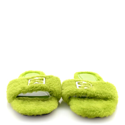 Givenchy Wool 4G Logo Mule Slide Sandals 40 Citrus Green 3 of 9