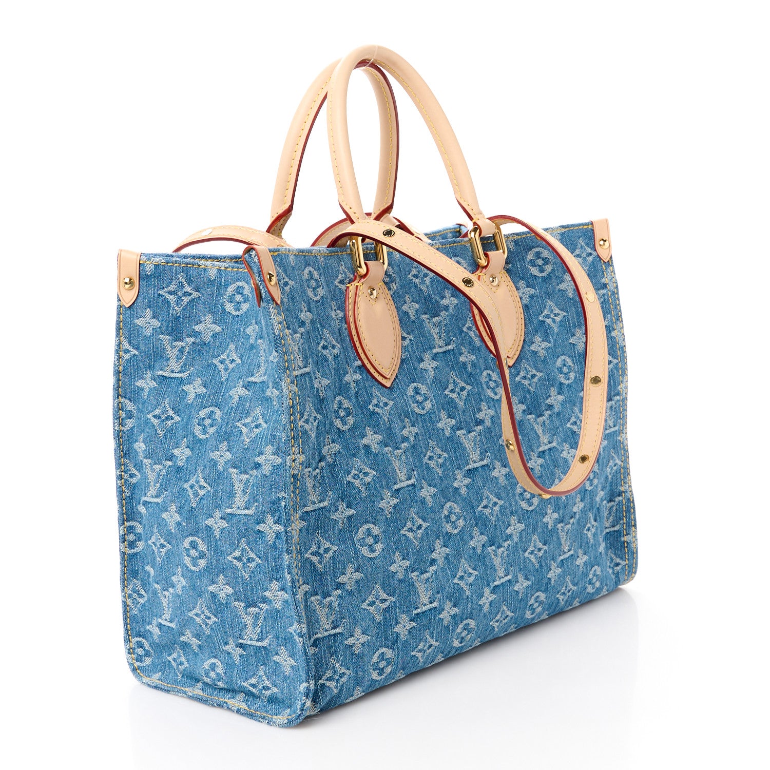 Louis Vuitton Monogram Denim Onthego MM Blue 3 of 9