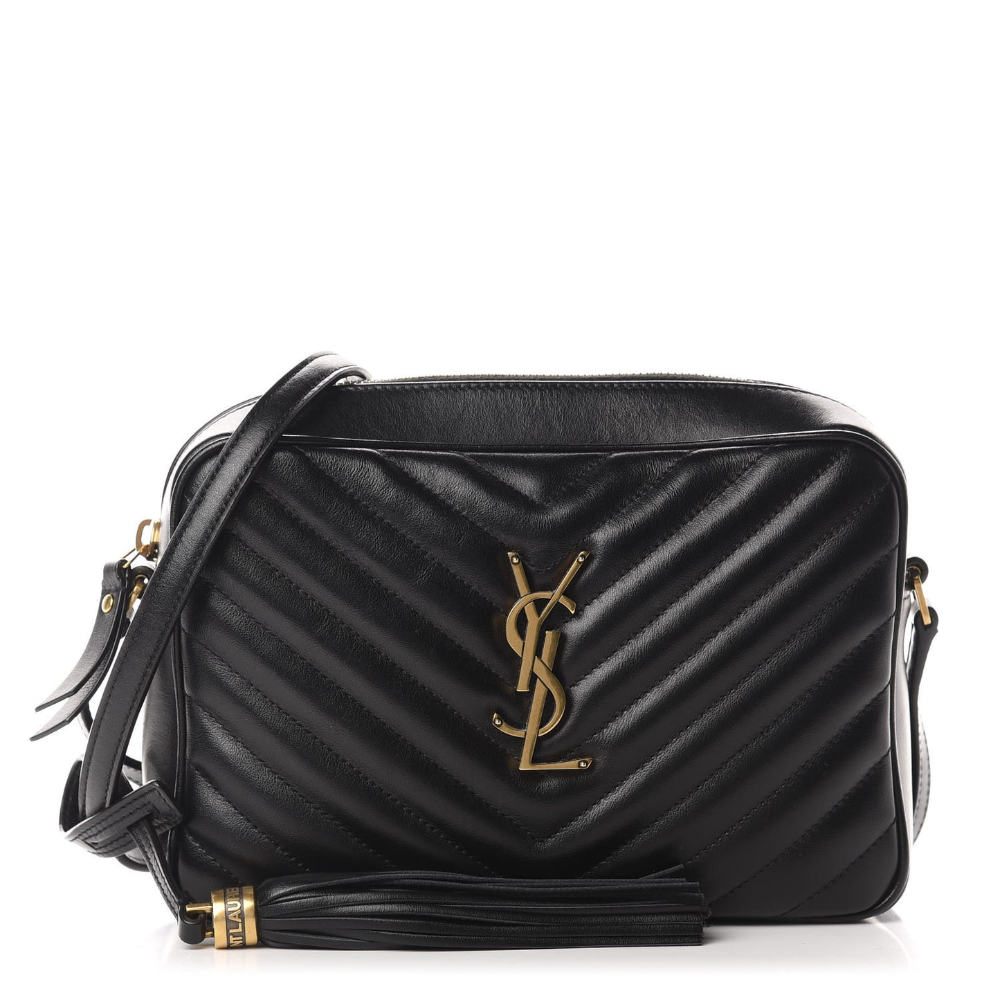 Calfskin Matelasse Monogram Lou Camera Bag Black