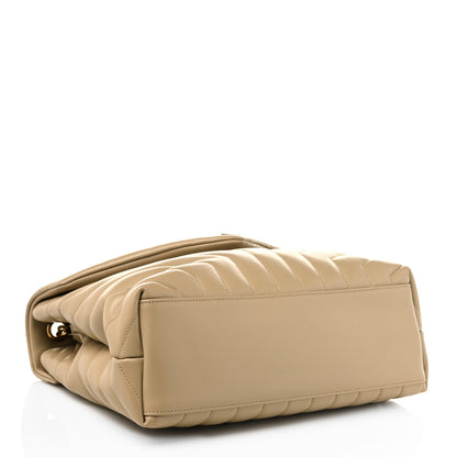 Saint Laurent Calfskin Y Quilted Monogram Medium Loulou Chain Satchel Dark Latte 4 of 10