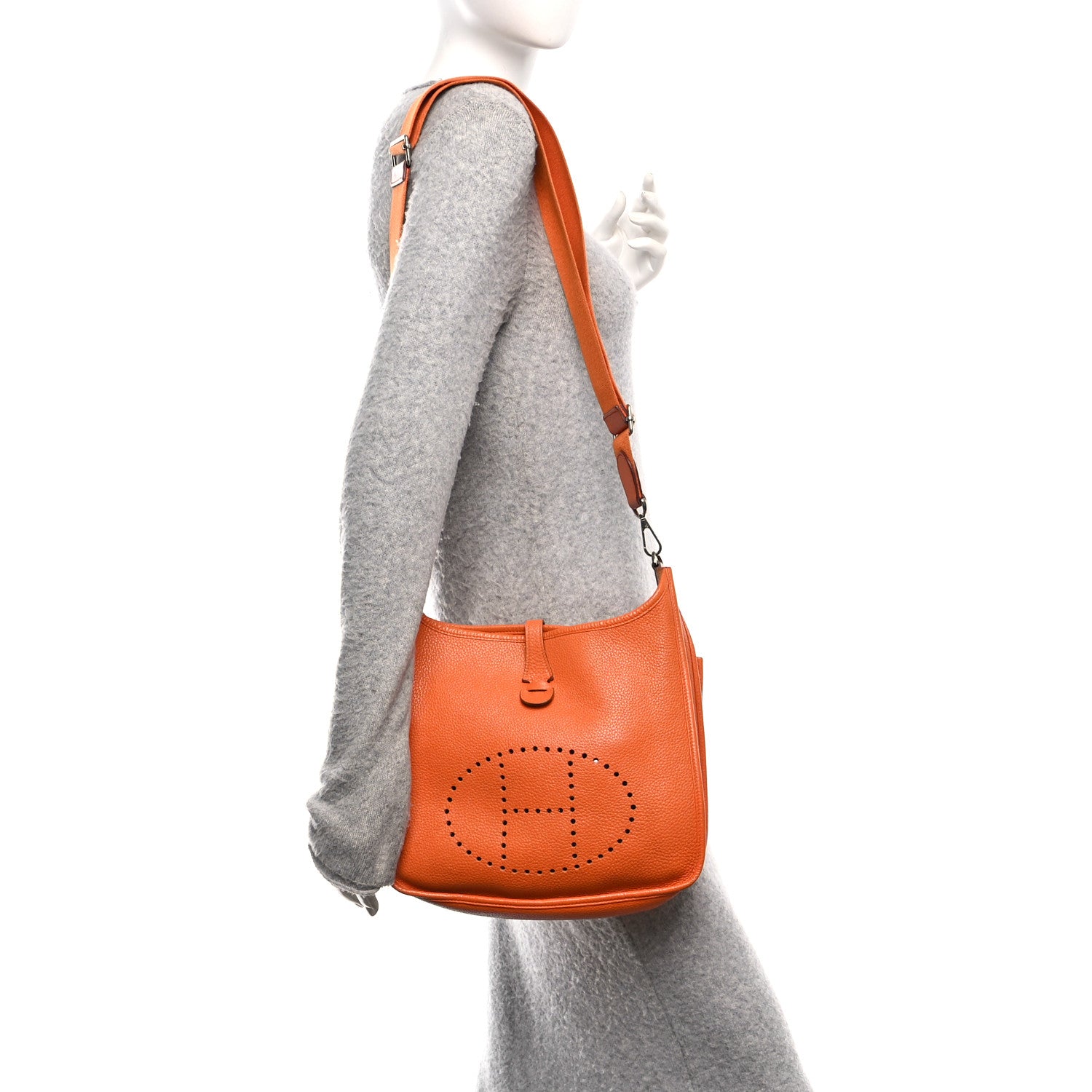 Hermes Taurillon Clemence Evelyne III PM Orange 2 of 10