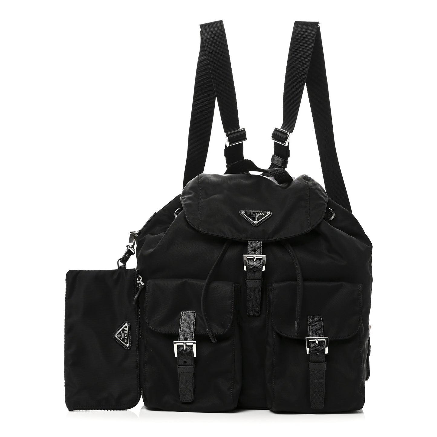 Re-Nylon Saffiano Medium Backpack Black