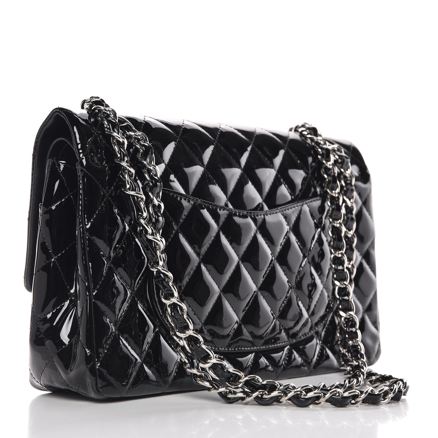 Chanel Patent Quilted Medium Double Flap Black 4 of 17