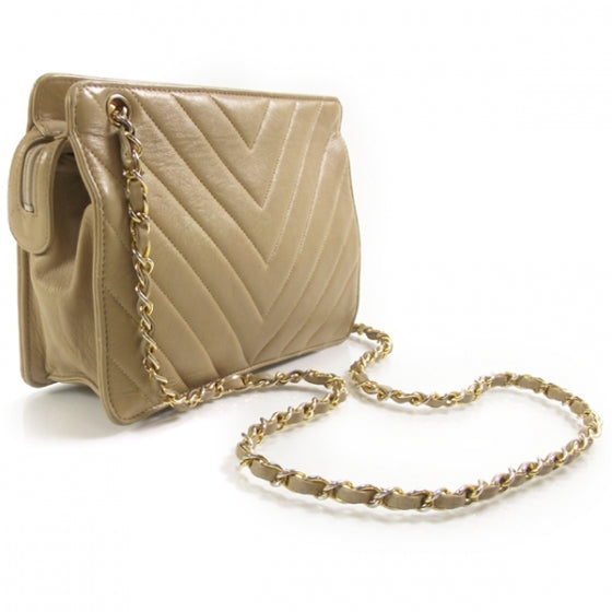 Lambskin Chevron Shoulder Bag