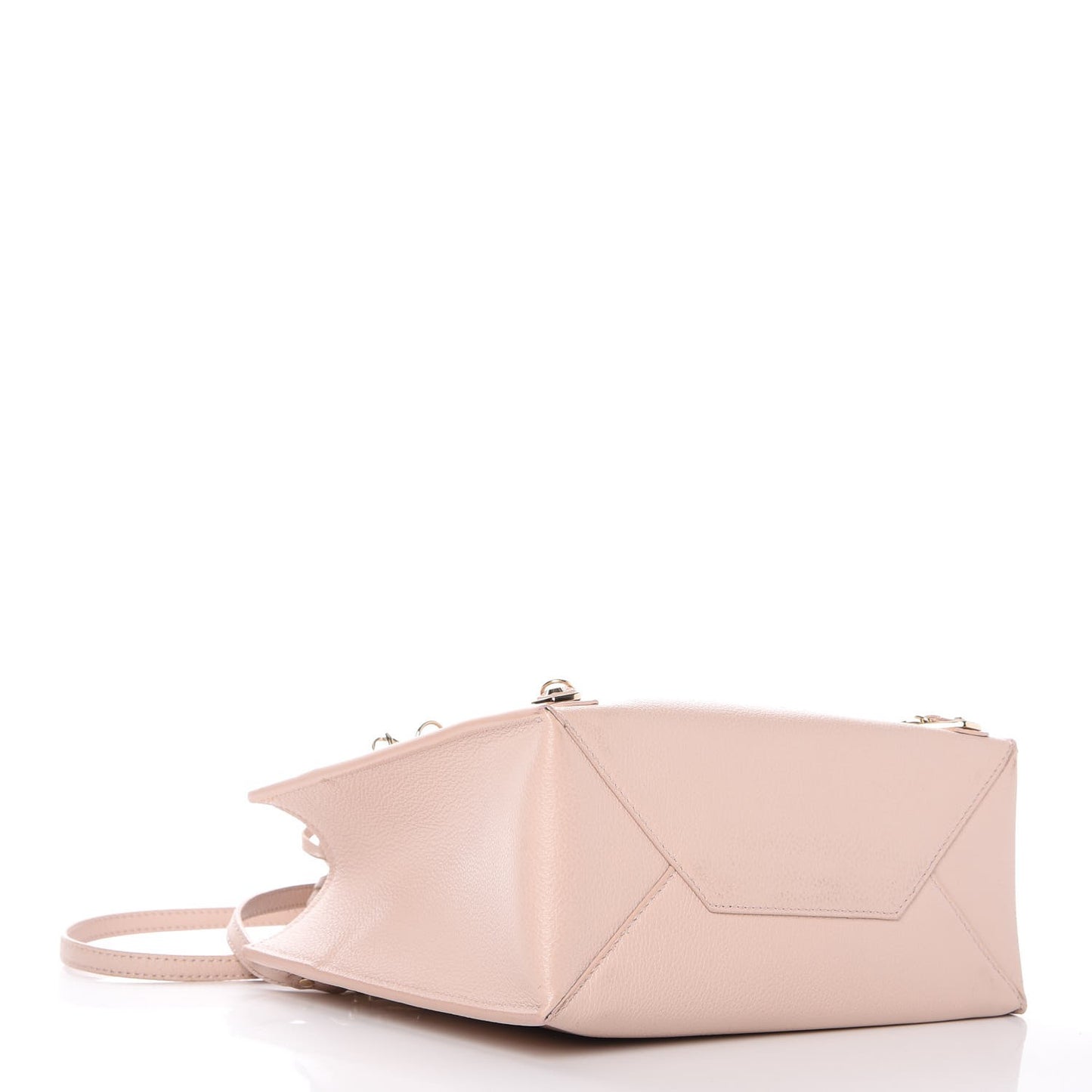 Grained Calfskin Gold Metallic Edge Hardware Papier Mini A4 Tote