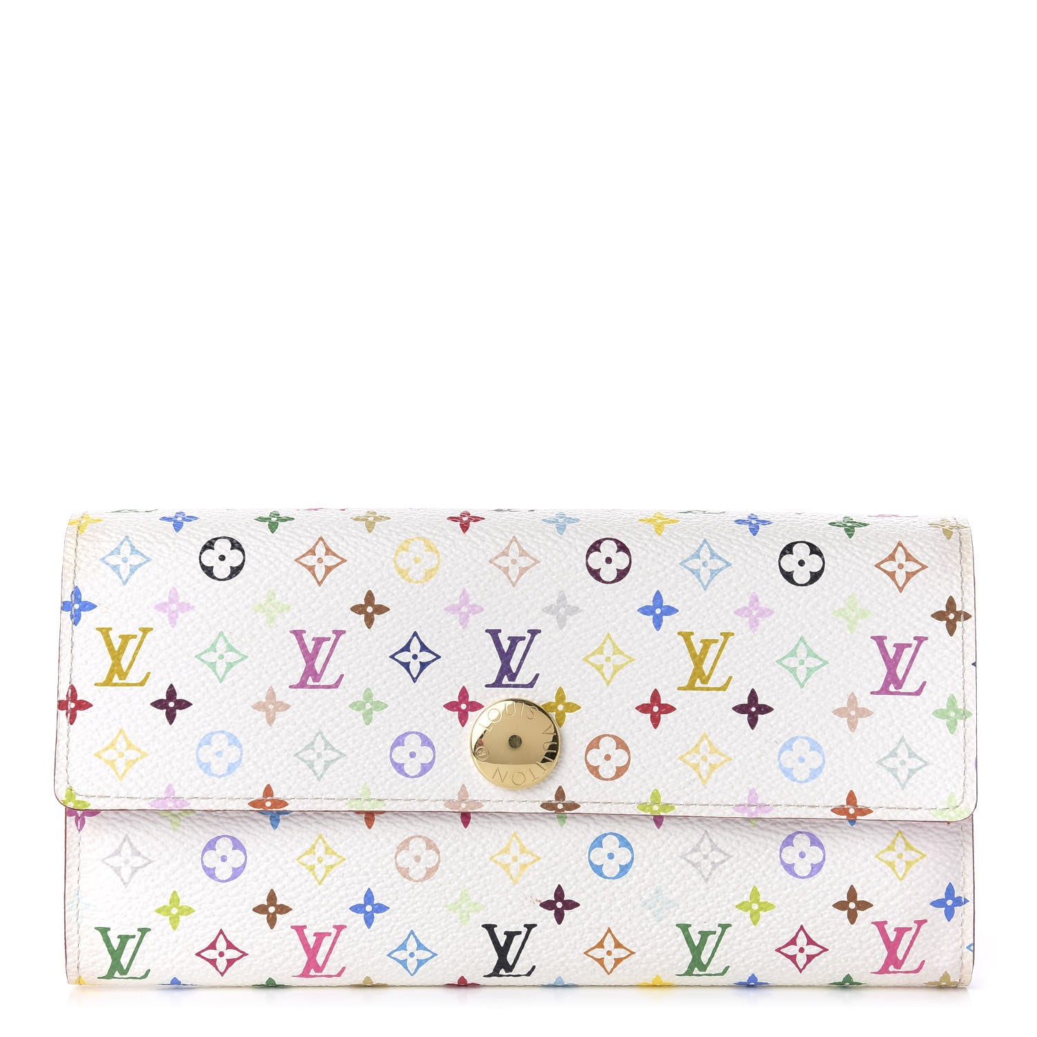 Louis Vuitton Monogram Multicolor Sarah Wallet White Litchi 1 of 8