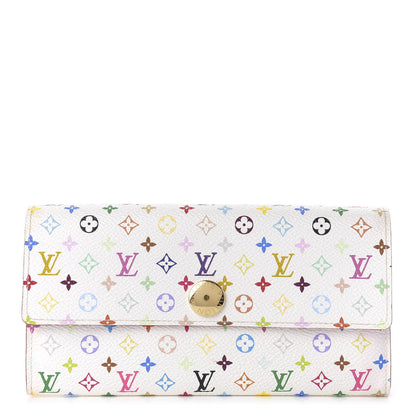 Louis Vuitton Monogram Multicolor Sarah Wallet White Litchi 1 of 8