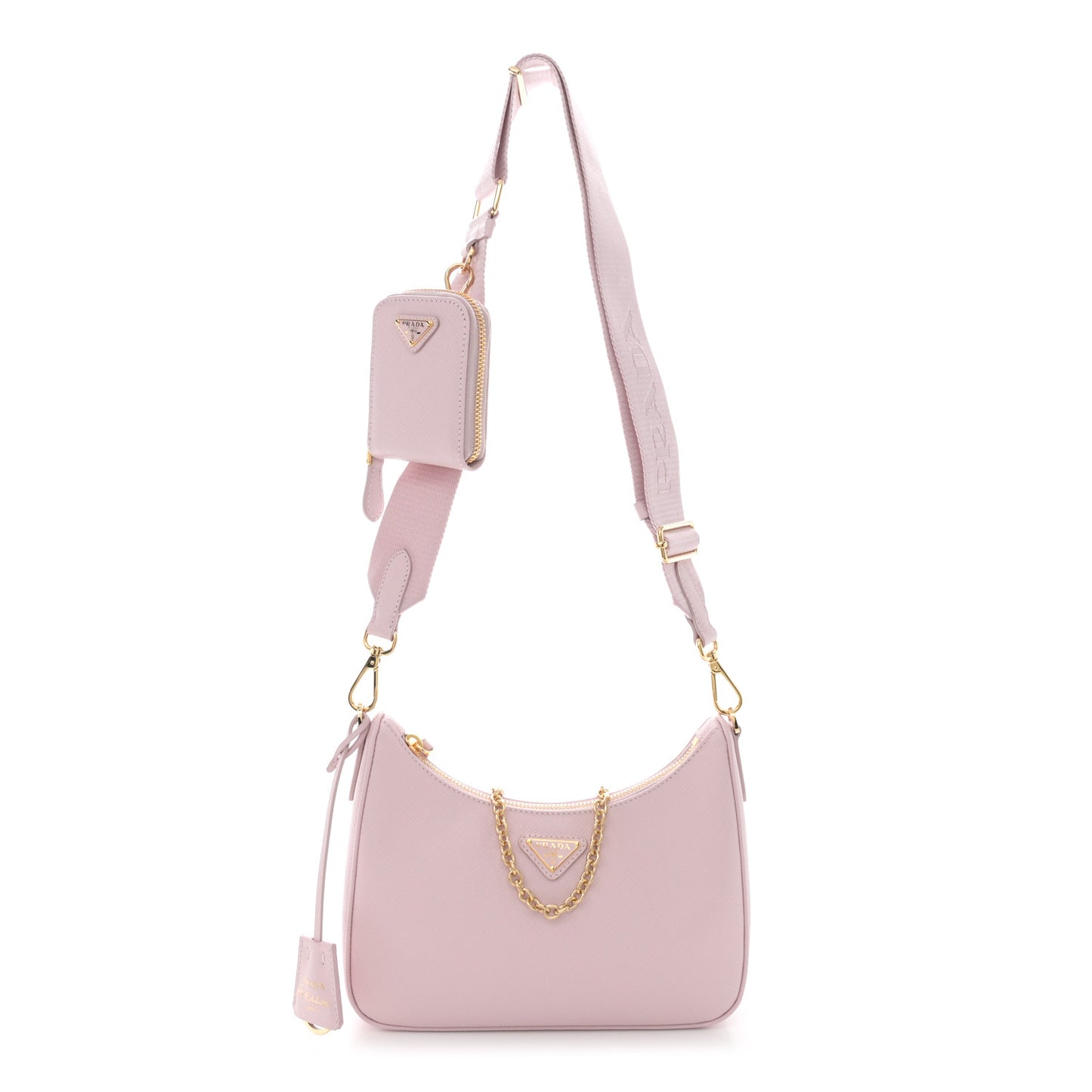 Saffiano Lux Re-Edition 2005 Shoulder Bag Alabastro