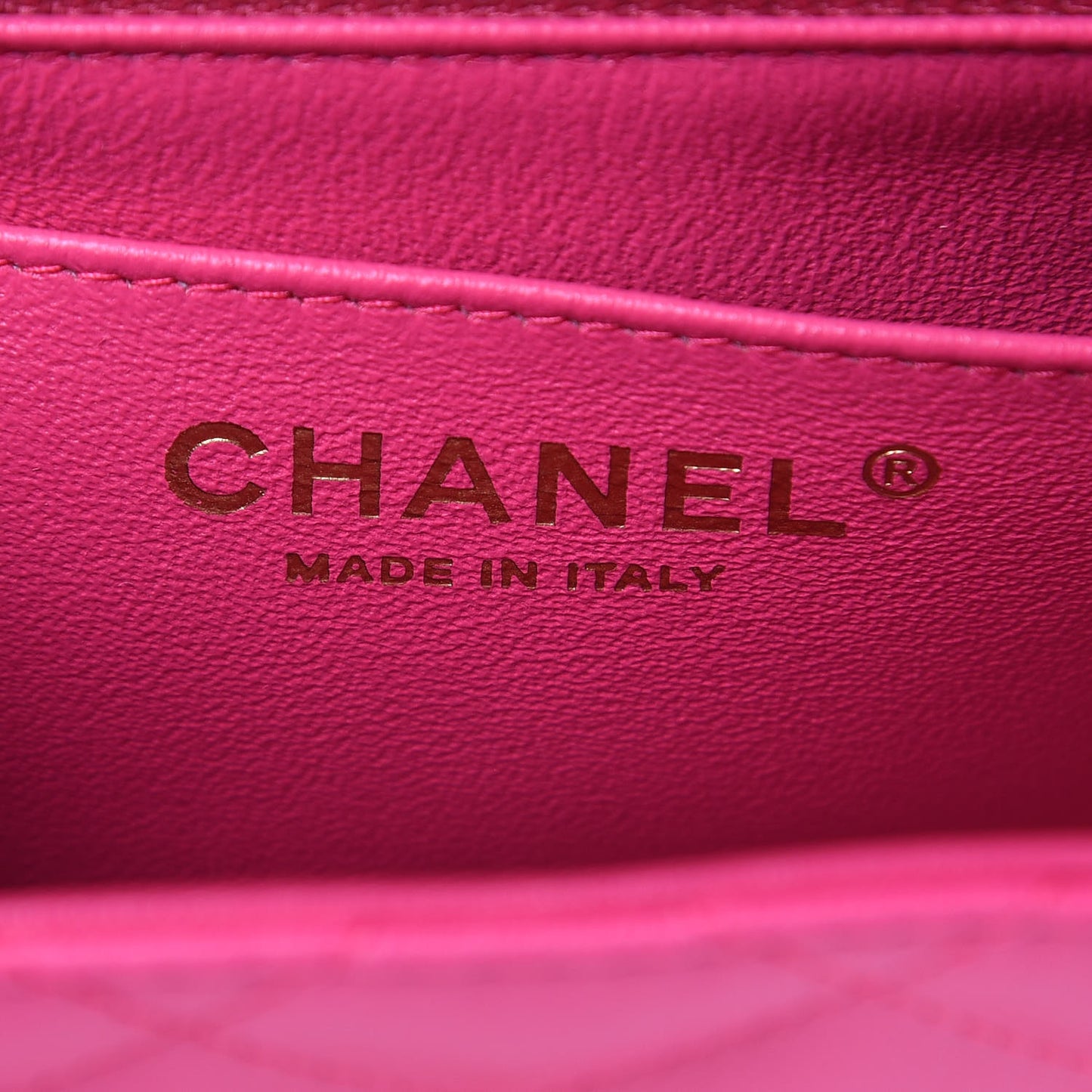 Lambskin Quilted Mini Square Flap Fuchsia