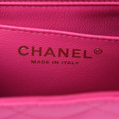 Chanel Lambskin Quilted Mini Square Flap Fuchsia 6 of 9