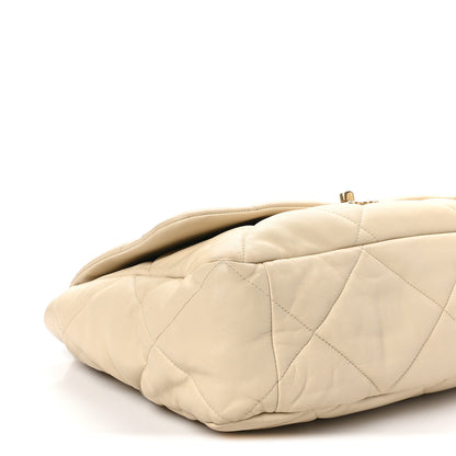 Chanel Lambskin Quilted Maxi Chanel 19 Flap Beige 4 of 10