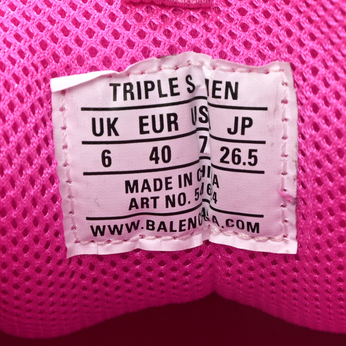 Fabric Mesh Clear Sole Fluo Womens Triple S Sneakers 40 Pink