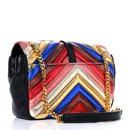 Saint Laurent Metallic Calfskin Matelasse Chevron Monogram Medium College Satchel Multicolor 3 of 17