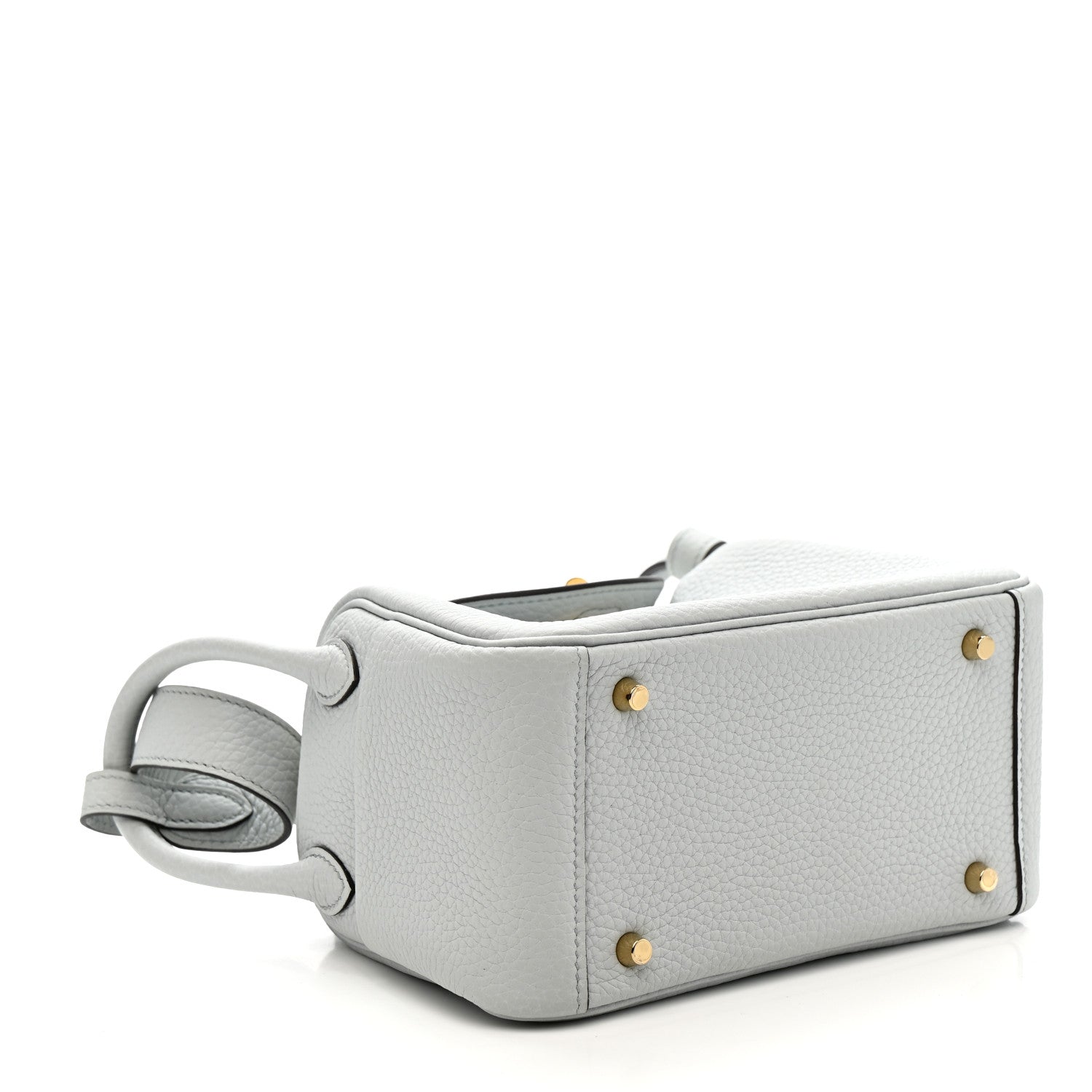 Hermes Taurillon Clemence Mini Lindy 20 Bleu Pale 4 of 10