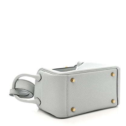 Hermes Taurillon Clemence Mini Lindy 20 Bleu Pale 4 of 10
