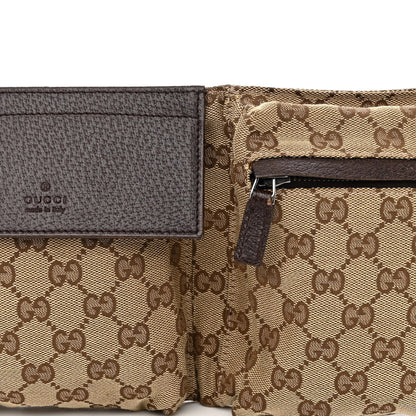 Gucci Monogram Double Pocket Belt Bag Dark Brown 9 of 14