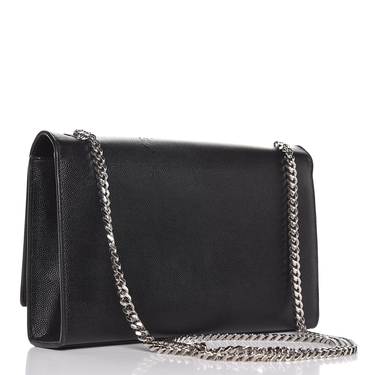 Saint Laurent Grain De Poudre Medium Classic Monogram Kate Satchel Black 3 of 8