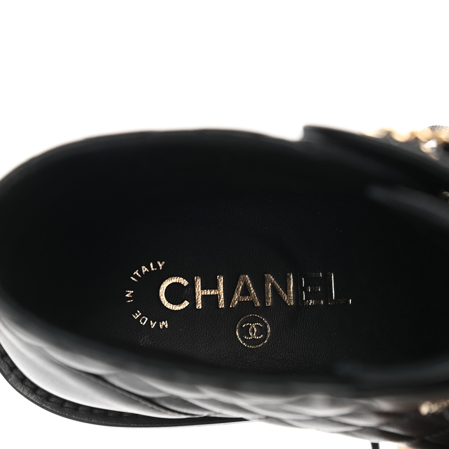 Chanel Shiny Lambskin Quilted Lace Up Combat Boots 38 Black 7 of 8