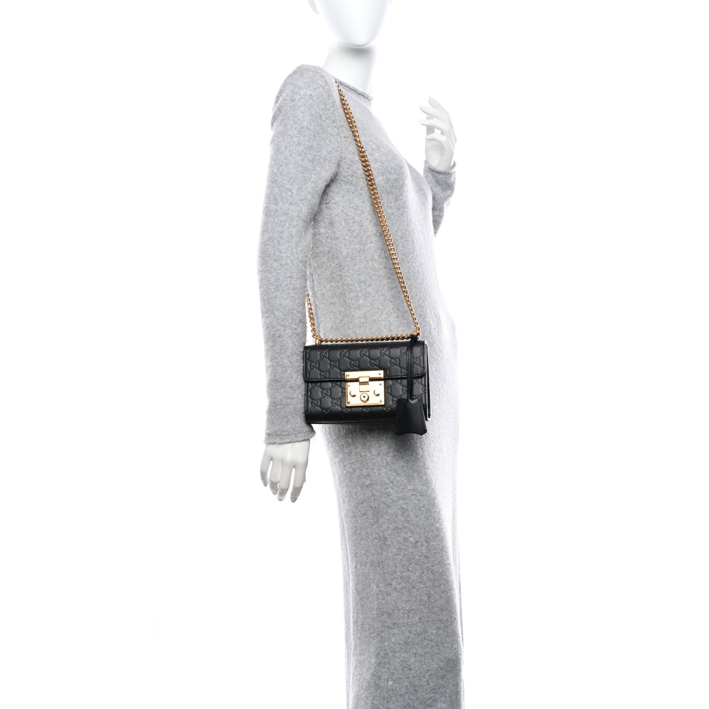 Guccissima Small Padlock Shoulder Bag Black