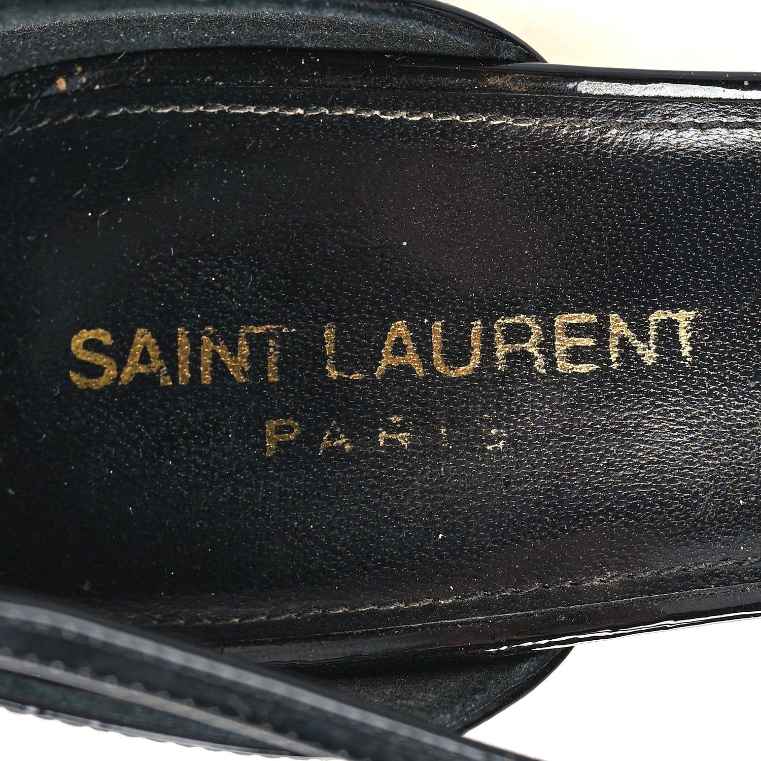 Saint Laurent Patent Calfskin Opyum 110 Sandals 39 Black Gold 7 of 9
