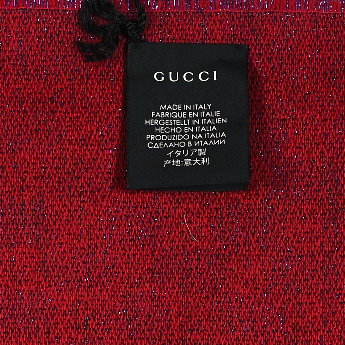 Wool Silk Jacquard GG Monogram Stenix Scarf Red Sky Blue