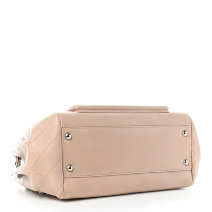 Chanel Lambskin Quilted CC Accordion Shopping Bag Beige 3 of 6