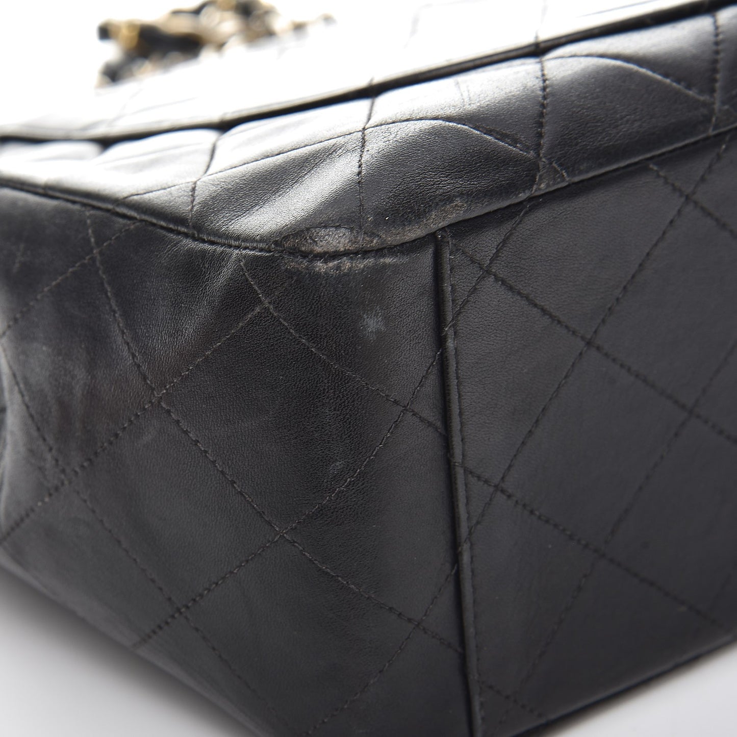 Lambskin Quilted XL Jumbo Single Flap Black