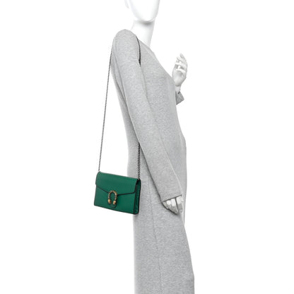 Gucci Calfskin Mini Dionysus Chain Wallet Emerald 2 of 10