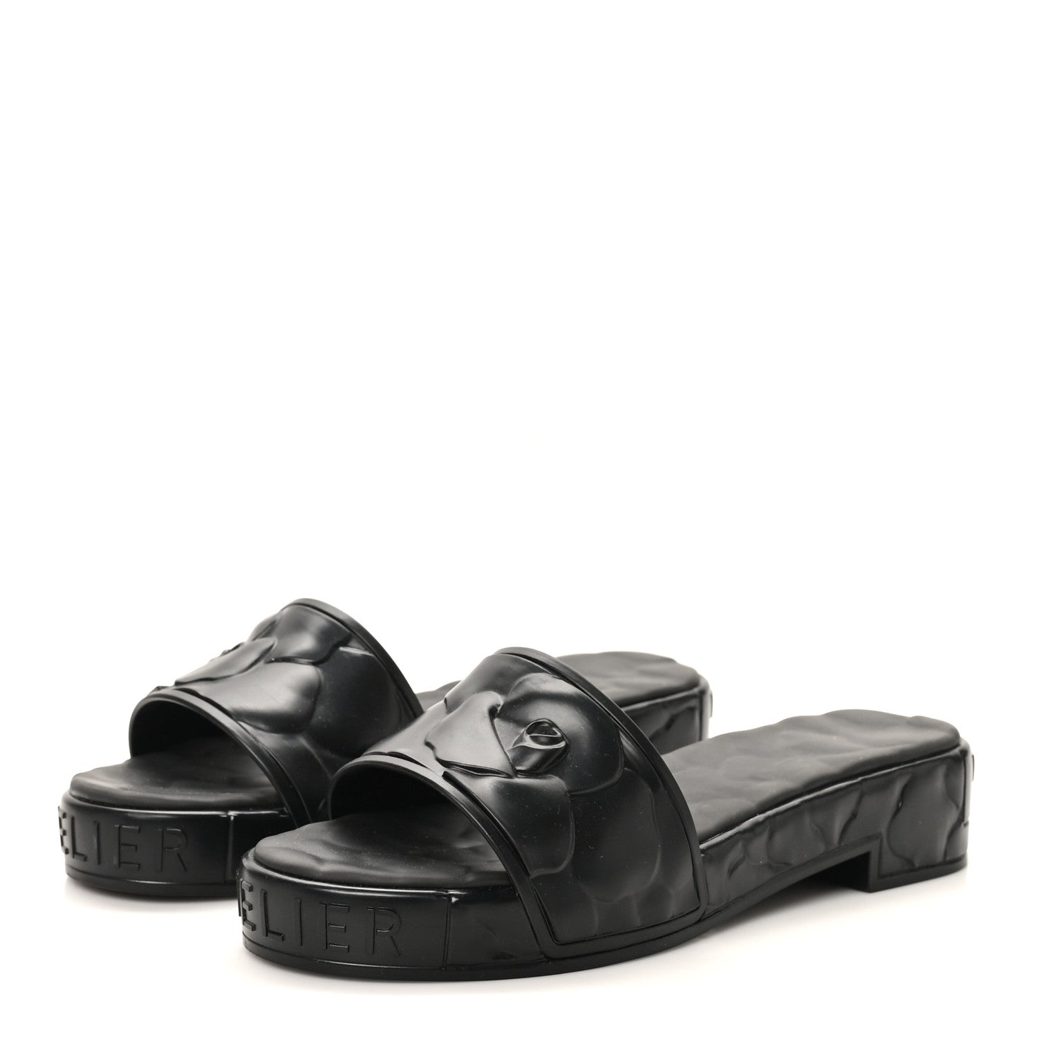 Valentino Garavani Rubber Atelier 03 Rose Edition 25/40mm Platform Slide Sandals 38 Black 4 of 8