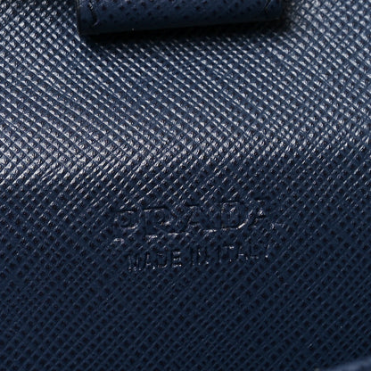 Prada Saffiano Metal Large Zip Around Travel Wallet Baltico 6 of 6