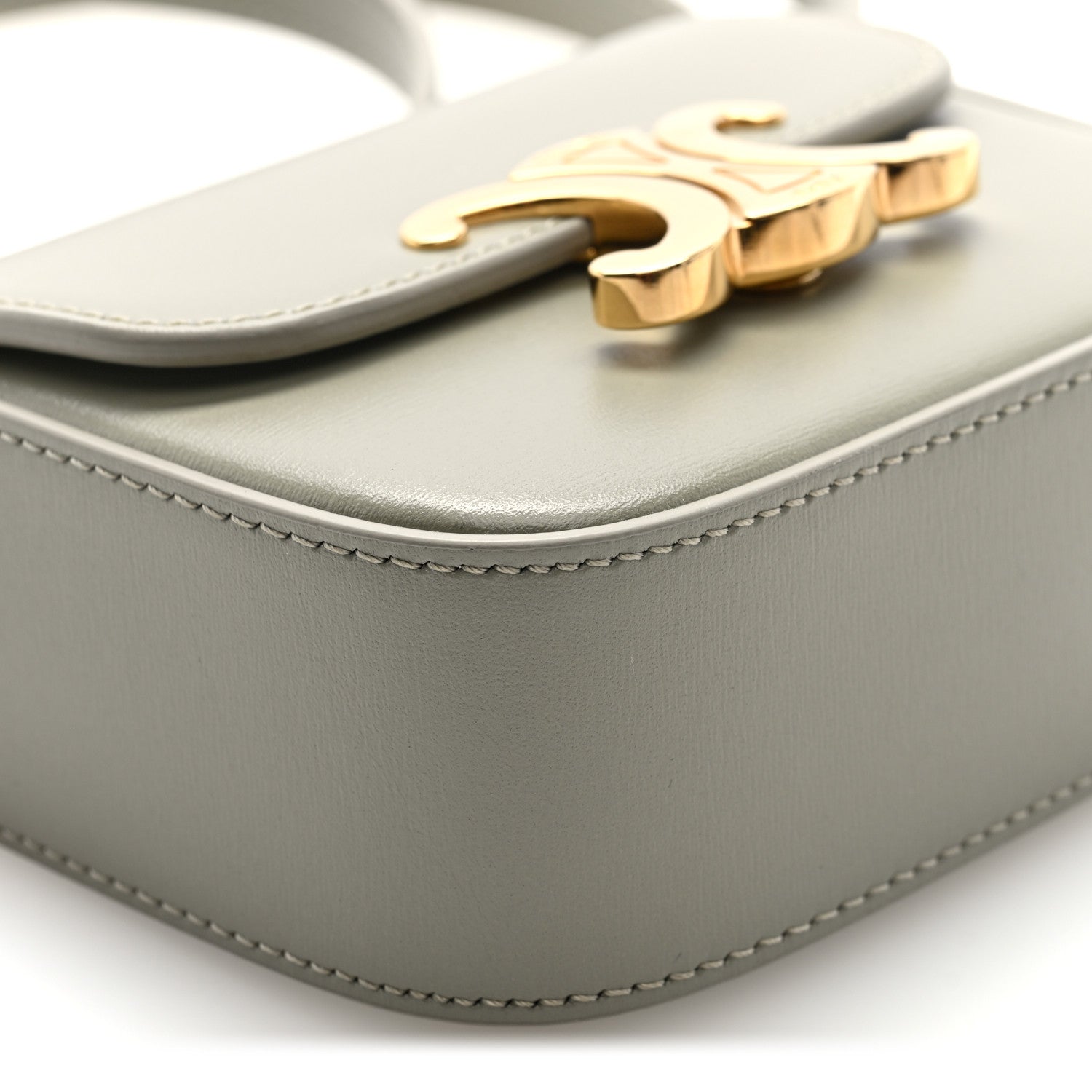 Celine Shiny Calfskin Mini Triomphe Chalk 8 of 9