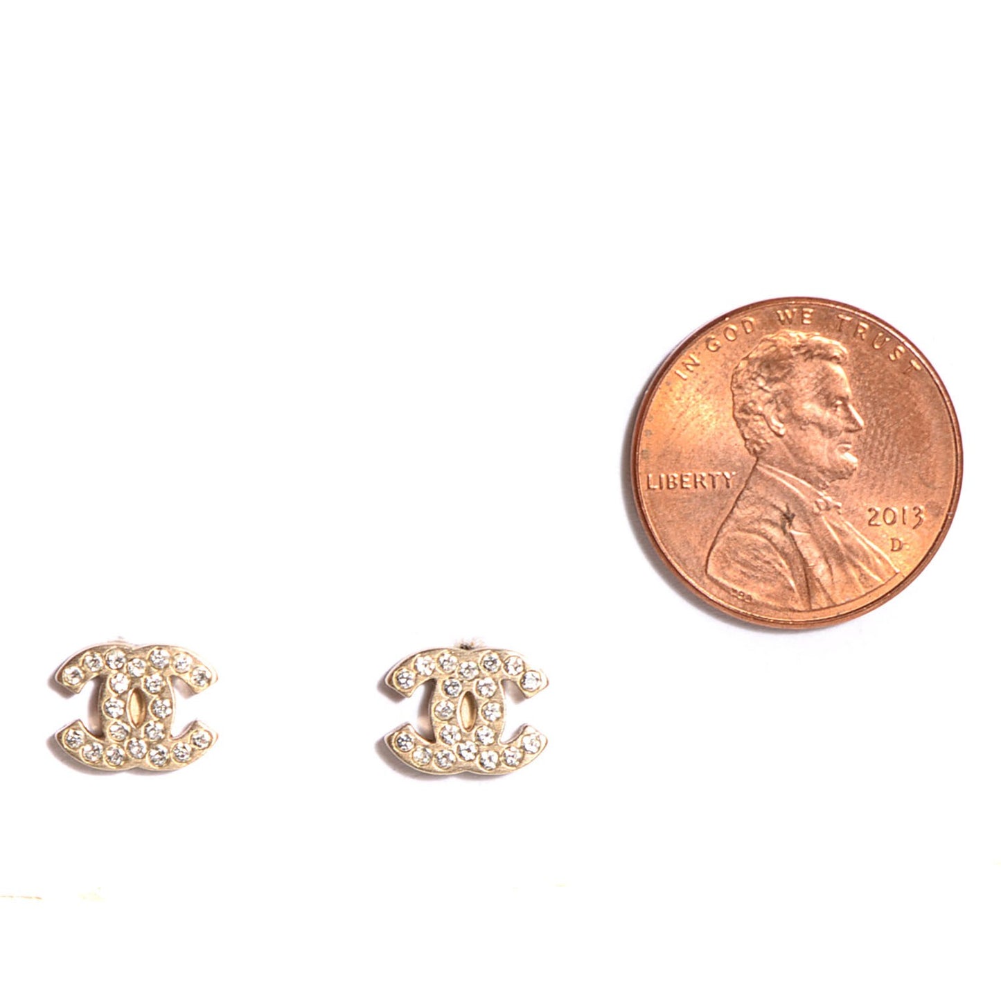 Crystal CC Earrings Gold