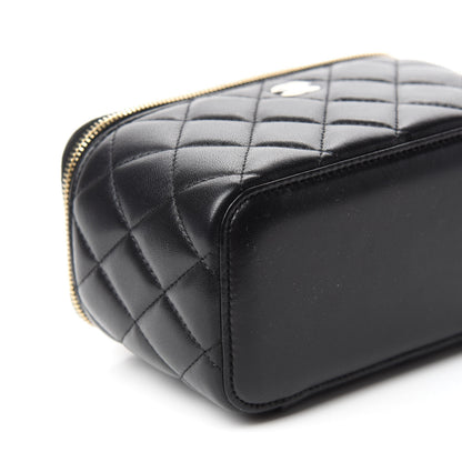 Chanel Lambskin Quilted Small Vanity Case With Chain Black 6 of 10