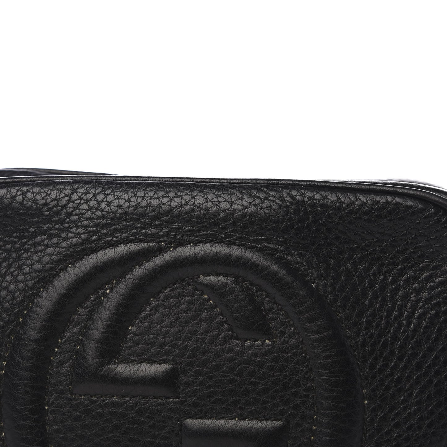 Pebbled Calfskin Small Soho Disco Bag Black