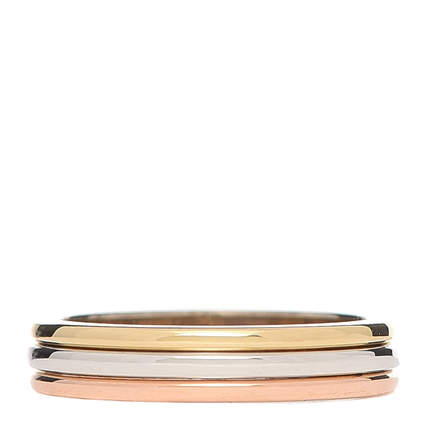 18K Pink White Yellow Gold 3.5mm Trinity Wedding Band Ring 49 4.75