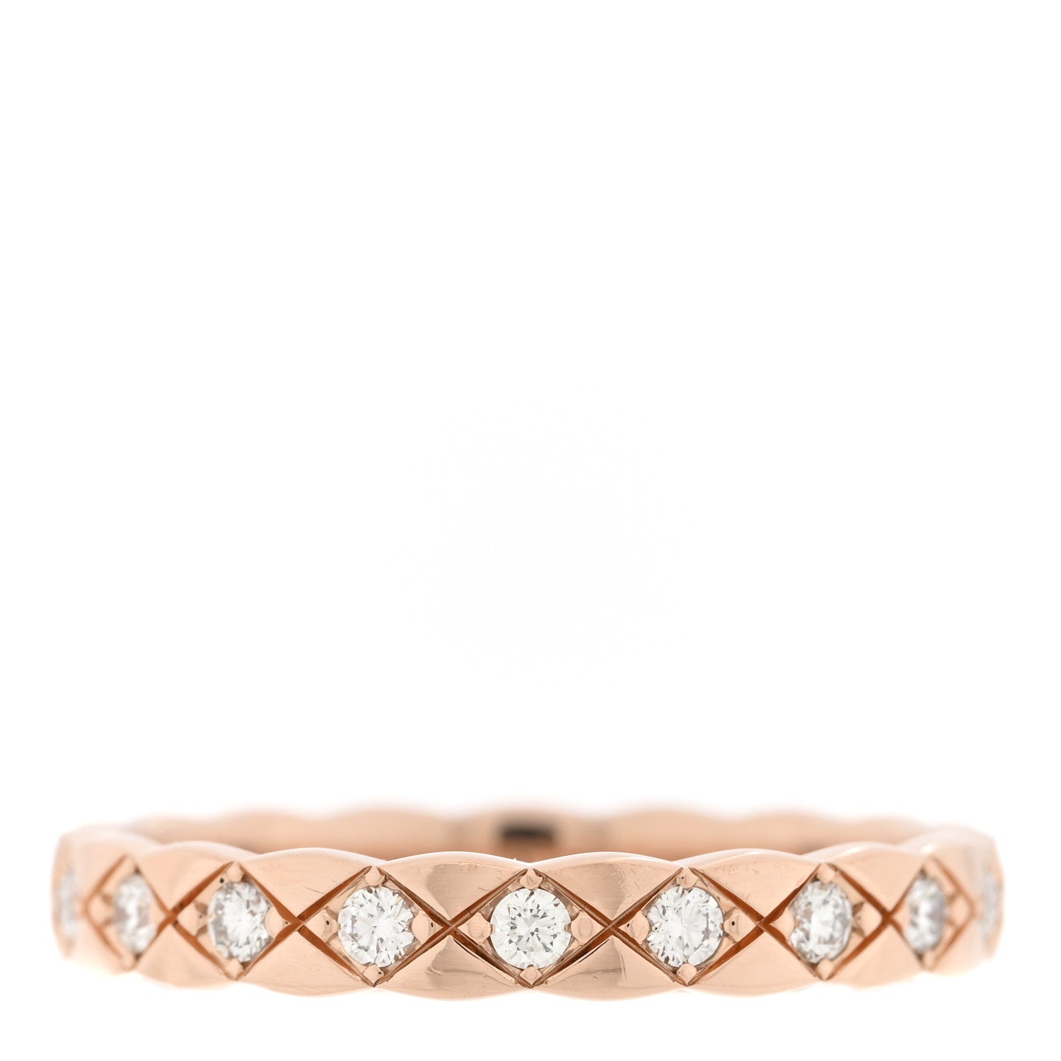 Chanel 18K Beige Gold Diamond Mini Coco Crush Ring 56 7.5 1 of 4