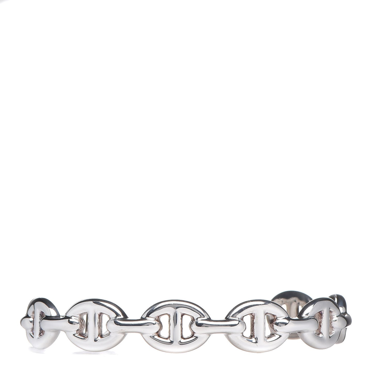 Sterling Silver MM Chaine d'Ancre Enchainee Cuff Bracelet SH