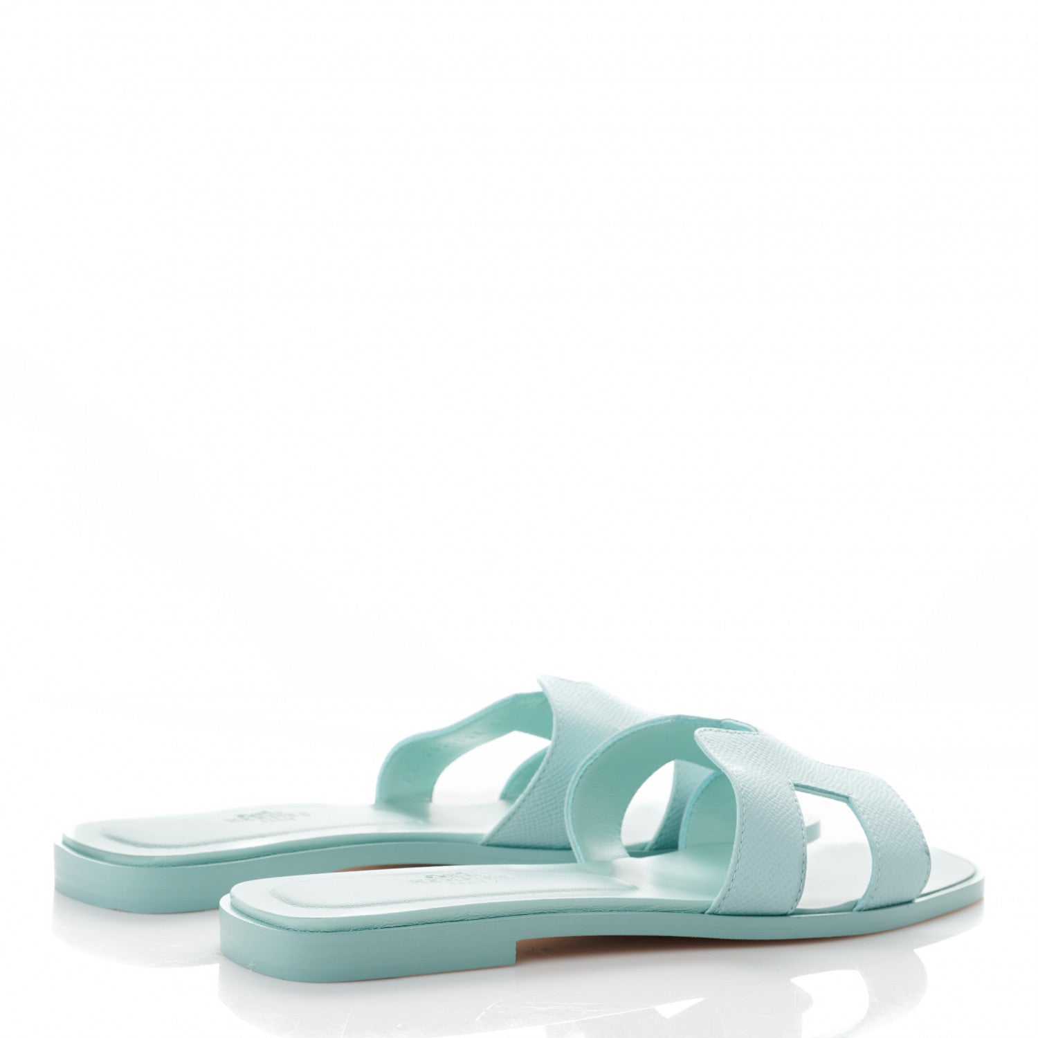 Hermes Epsom Oran Sandals 37.5 Vert Embrun 4 of 8