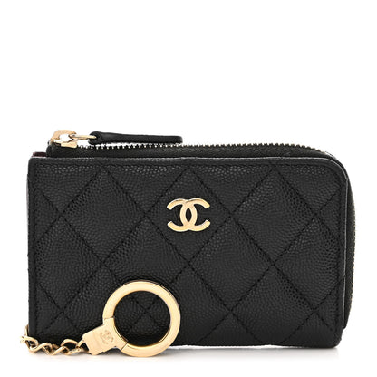 Chanel Caviar Quilted Zipped Key Holder Case Black 1 of 10