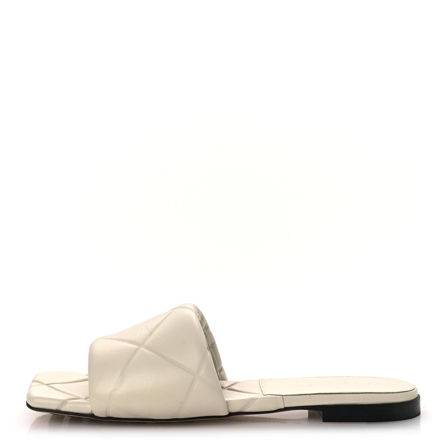 Nappa Quilted Rubber Lido Flat Sandals 38 Sea Salt
