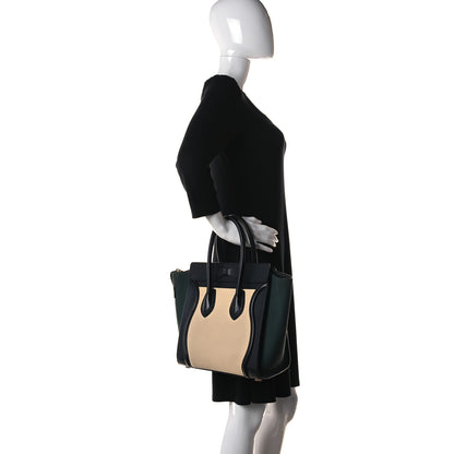 Celine Smooth Drummed Calfskin Micro Tri-Color Luggage Teal 2 of 12