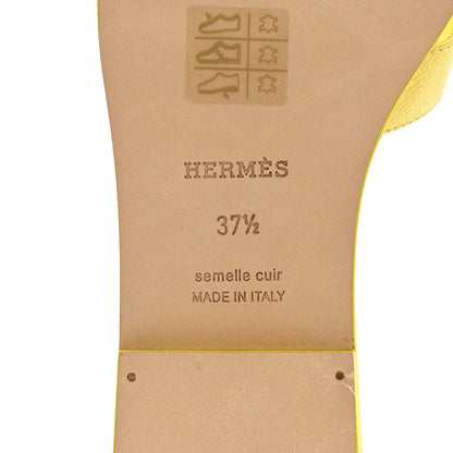 Hermes Epsom Oran Sandals 37.5 Jaune Curcuma 8 of 9