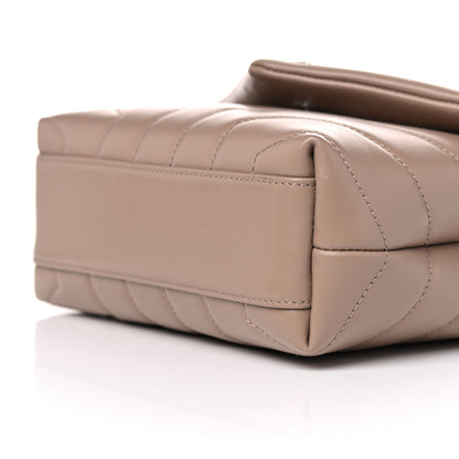 Saint Laurent Calfskin Y Quilted Monogram Toy Loulou Crossbody Bag Dark Beige 9 of 10