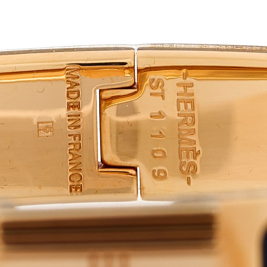 Enamel Narrow Clic Cadenas Bracelet PM Bleu Saphir