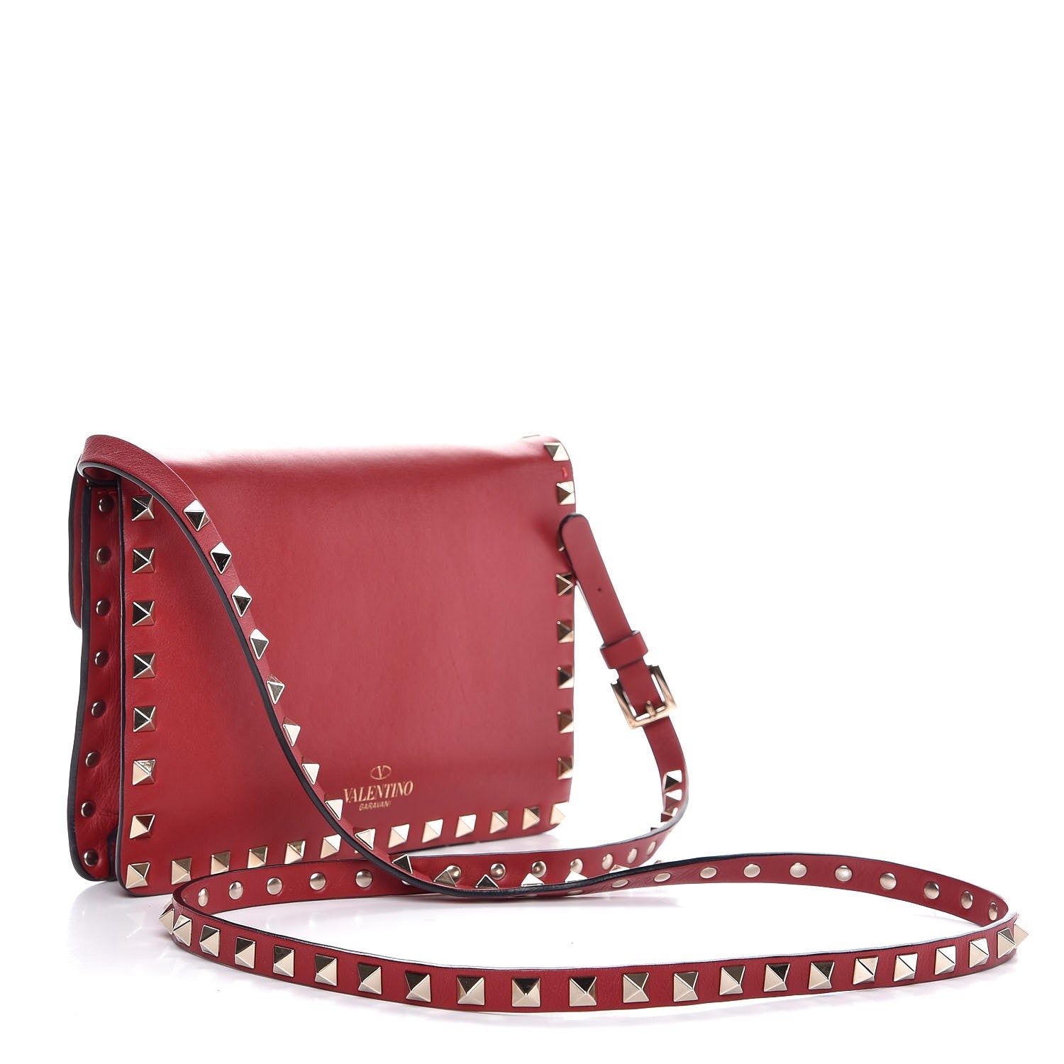 Valentino Garavani Vitello Rockstud Shoulder Flap Bag Rosso Valentino 3 of 10