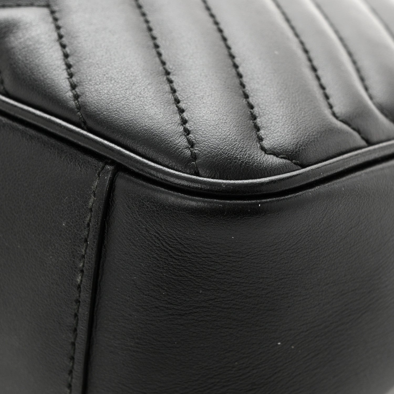 Gucci Calfskin Matelasse Small GG Marmont Shoulder Bag Black 13 of 17