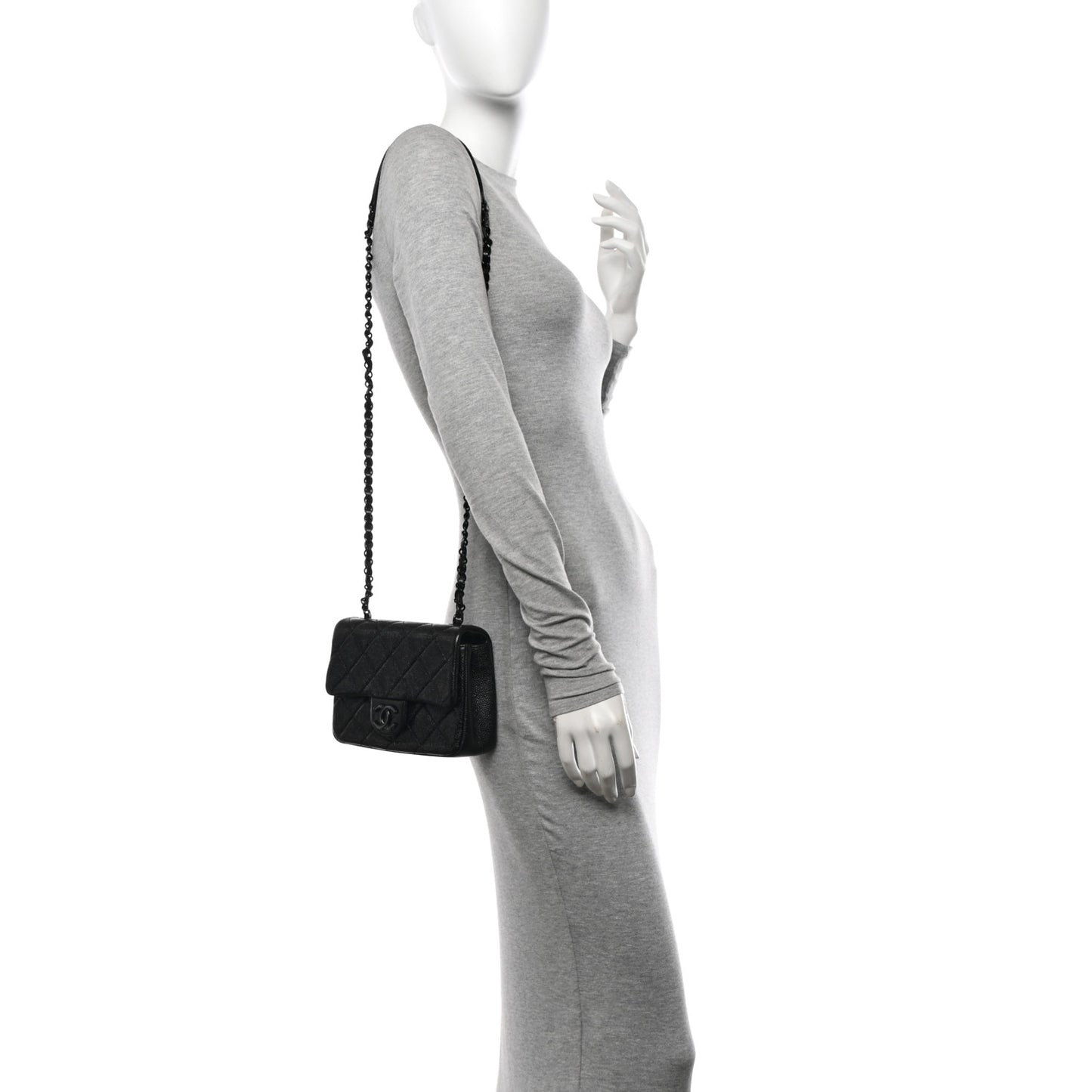 Caviar Quilted Incognito Mini Square Flap Black