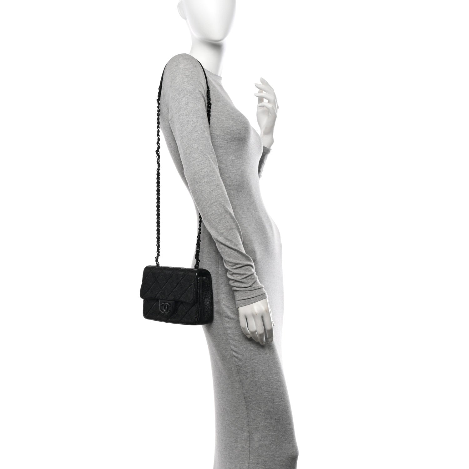 Chanel Caviar Quilted Incognito Mini Square Flap Black 2 of 10