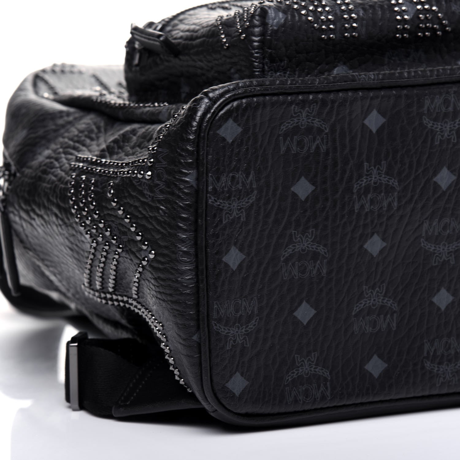 MCM Visetos Studded Medium Stark Gunta Backpack Black 9 of 15